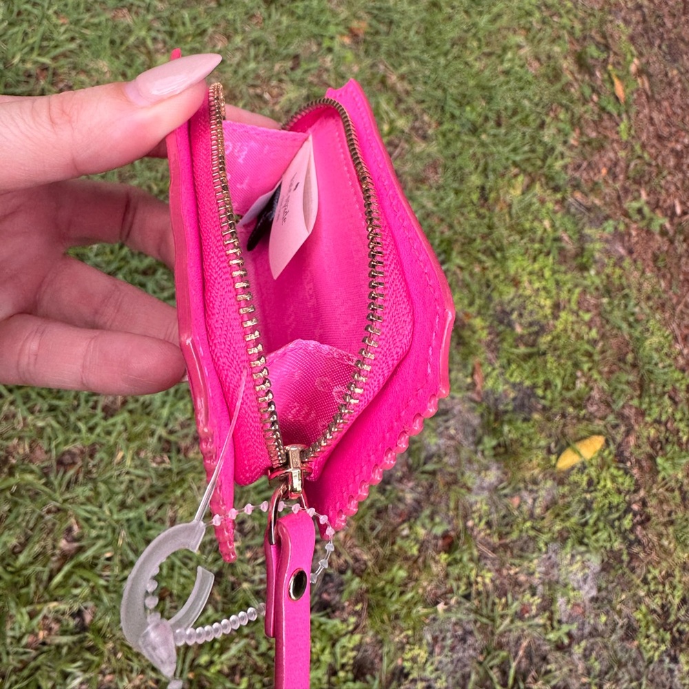 Rare- Kate Spade Bright Pink admit one Ticket-Shaped Pouch/Coin purse - Picture 3 of 8